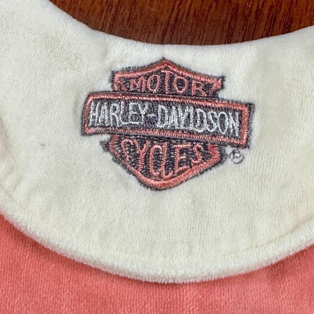 Harley-Davidson Baby Girl Pink Velour‎ One-Piece  6-9M Biker Born To Ride Moto